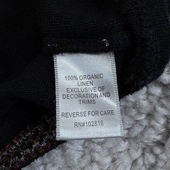 Garnet Hill Organic Linen Black Embroidered Beach Cover Up Dress - Picture 6 of 11